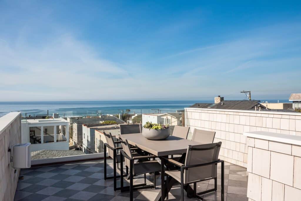 Rooftop seating/dining area in Hermosa Beach