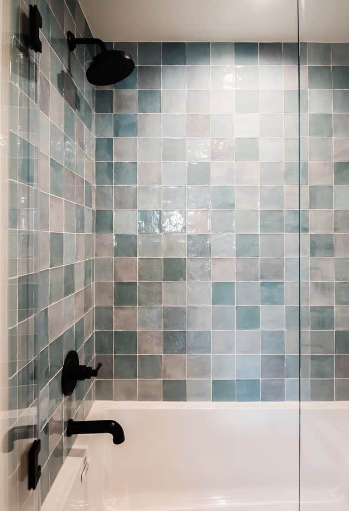 hand made tile shower