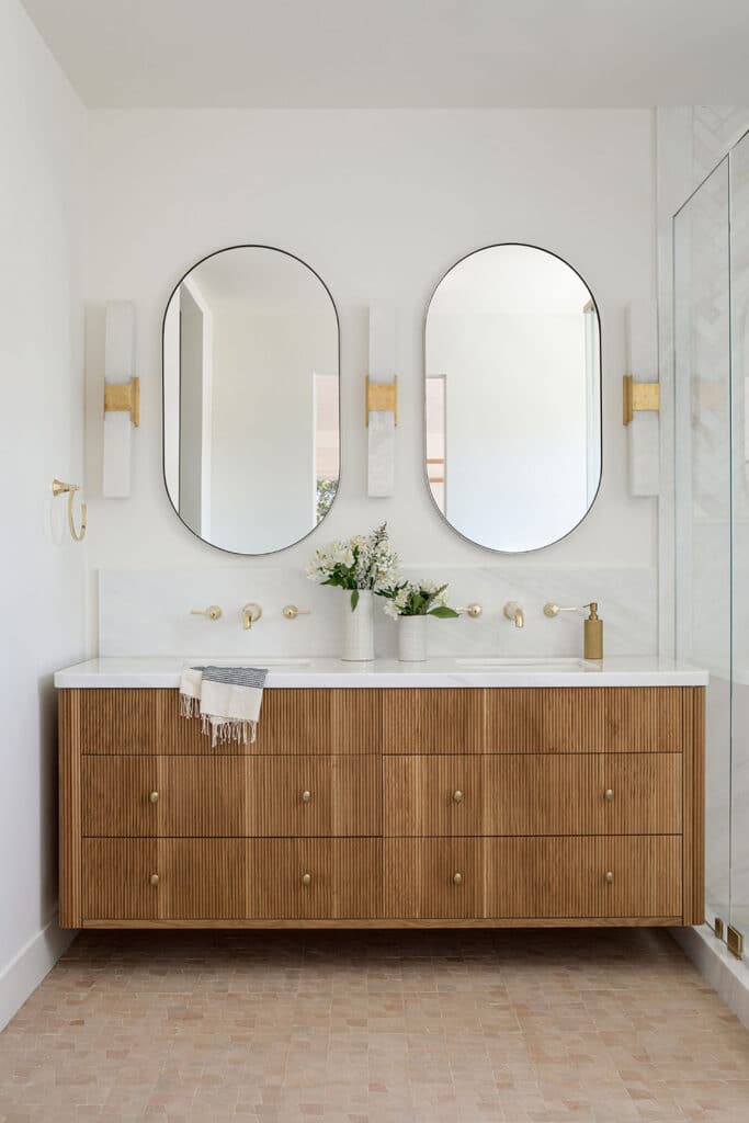 Primary Bathroom in Manhattan Beach Elevated Coastal home built by RJ Smith Construction