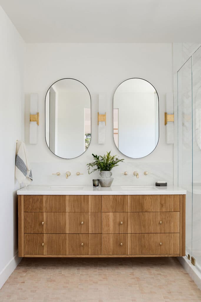 Primary Bathroom in Manhattan Beach Elevated Coastal home built by RJ Smith Construction