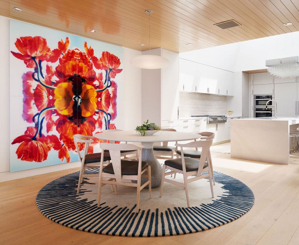 Dining area in open concept home built by RJ Smith Construction