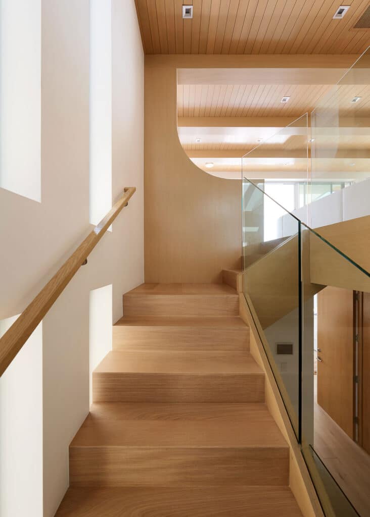 staircase in modern beach home built by RJ Smith Construction