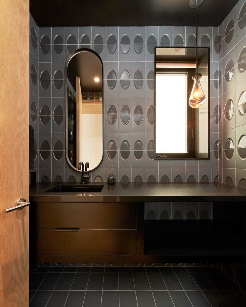 dramatic bathroom built by RJ Smith Construction