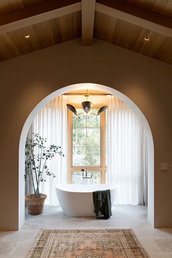 dramatic bath tub in custom-built home