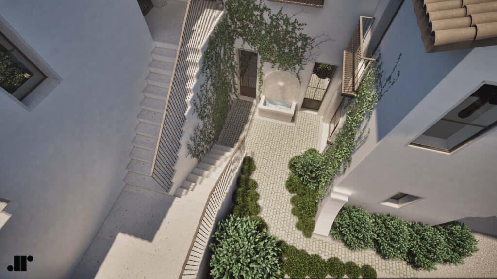 rendering of courtyard of 2506 Morningside development project by RJ Smith
